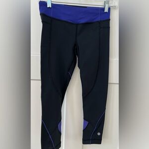 Like-New lululemon Black Active Leggings with Purple Accent